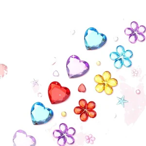 Children's Plastic Gem Stickers Face Facial Diamond Crystal Cartoon Stickers Girl Princess 3D June 1st Festival Toy