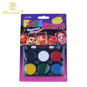 Hot Sale 6 Colors Professional Face Paint Halloween Party Washable Safe Face and Body Paint Kit With Brush
