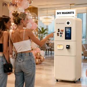 Wholesale Automatic Selfie Photo Booth With Camera Instant Photo Printing Making Photo Fridge Magnets