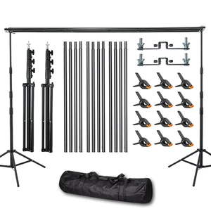 Adjustable 10x10ft Three-Axis Metal Background Stand with Portable Bag for Studio Party Wedding Photography