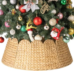 Small Folded Base Stand Skirt to Decorate Christmas Trees Water Hyacinth Pine Xmas Tree Root Cover Decorations