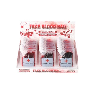Halloween 30ML Fake Blood Bag Water-Based SFX Makeup Set for Face Painting for Vampire Nurse Hospital Party Scenes