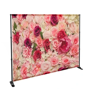 Custom Wedding Backdrop Design Adjustable Aluminum Plastic Stand Flower Backdrop Stands 8ft/10ft for Wedding Decoration Party