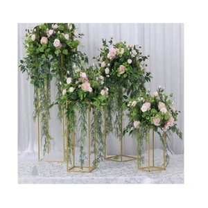 Design Creation International's Gold Metal Wedding Decor Set 3 Different Sizes Centerpieces for Parties Table Decorations