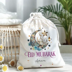 Ramadan Decorations for Kids Party Favor Candy Bags for Religious Supplies Mubarak Gift Pouch with Mosque Quran