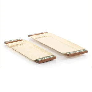 Unique Style Wedding Party Tabletop Decorating Catering Serving Metal Tray Designer Delicious Dishes Dessert Dinnerware
