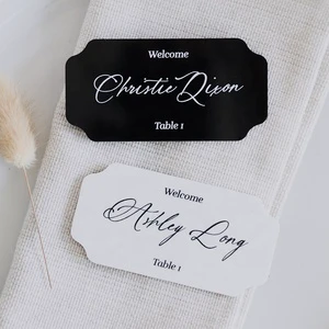 Oval Acrylic Name Cards Wedding Seating & Placement Setting Signs Number Pattern Party Usage Wedding Place Cards