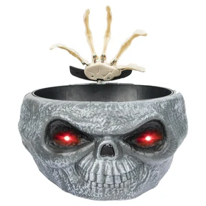 Halloween House Decoration Voice Control Ghost Toys with Motion Sensor Skeleton Candy Bowl