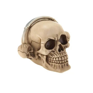 WeiVista Handmade Hand-painted Resin Gothic Skeleton Head Headphones Halloween Music Theme Sculpture Decor Wholesale Supplier