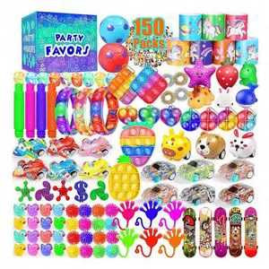 Sensory Party Favors 150-Pack Fidget Toys Bulk Kids Prizes Classroom Stocking Carnival Treasure Chest Assortment Gift Set