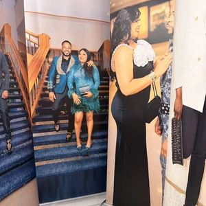 Custom 80x200cm Wedding Photo Roll up Banner Stand Personalized Life Size Picture Retractable Display with Carry Bag