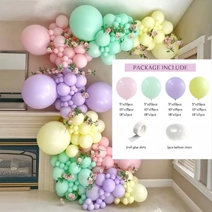 JUXINDA Pre-designed Birthday Balloon Decoration Set, Ready-to-Hang Party Backdrop Kit with Helium Air Fill Balloons