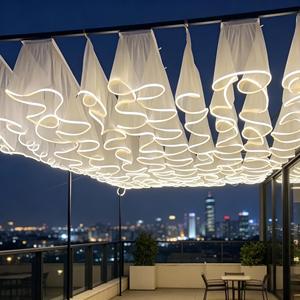 Factory Supply Wedding Stage Props Hall Decor Hanging S-shaped Fabric Curtain Backdrop Bulk for Wedding Event Decor Vendors