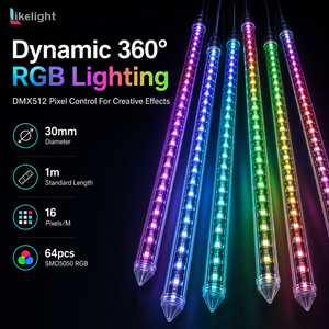 30mm 360 Degree RGB LED Meteor Tube Light DMX512 IP67 Waterproof Digital Pixel Tube Light for Stage Event Lighting