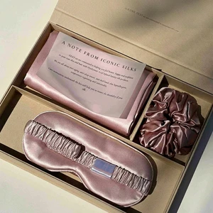 22 Momme 6A Grade 100% Mulberry Silk Pillowcase Custom Pure Silk Pillow Case Gift Set With Silk Eye Mask