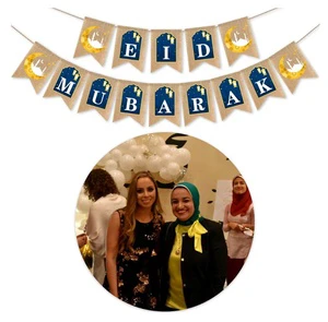 Muslim Ramadan Party Supplies Decorations Blue Eid Celebration Decoration for Muslim Ramadan Mubarak