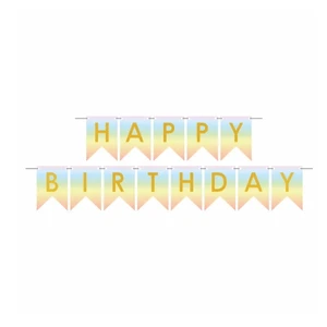 Rainbow Foil Happy Birthday Banner Vibrant Hanging Party Decoration for Kids Birthdays for Best Wholesale Price