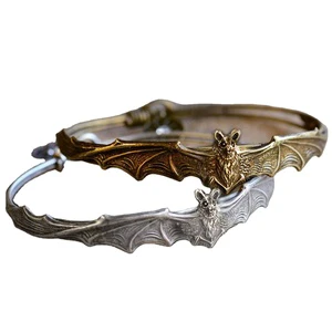 Direct Sales of European and American Style Halloween Gothic Man and Woman Alloy Bat Bracelet