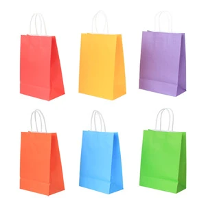 Kraft Paper Party Favor Bags with Handles for Kids Birthday Baby Shower Wedding Parties