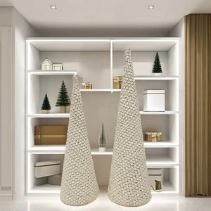 Handmade Eco-Friendly Cotton Crochet Christmas Tree Stand Accessories Set Two Woven Knitted Holiday Decoration Cute Customized