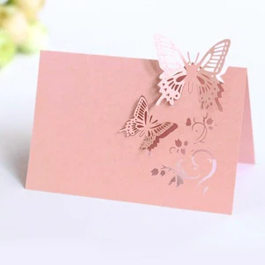 50 Pcs/Pack Butterfly Paper Place Name Seat Card Cards for Wedding Party Table Decor Supplies