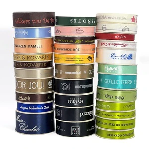 Hot Sale Personalized Various Colors Logo Ribbon Custom Printed Satin Ribbon Gift Ribbon With Logo