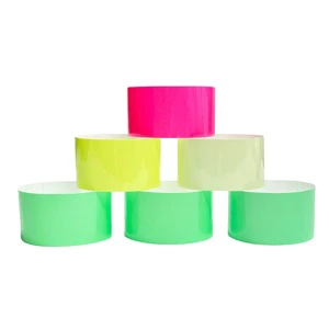 OEM Customized Color Waterproof Solid Color Paper Bracelet Tyvek Bracelets Neon Wrist Bands Tyvek Wristbands for Evening Party
