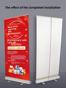 Roll-up Banner Display Stand 80x180 80x200 Custom-Printed for Weddings/Birthdays; Vertical Poster Stand Iron/Plastic-Steel Frame