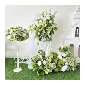 QYY- Green Flower Custom Large White Green Floral Centerpiece For Weddings Graduations Halloween Table Arrangements