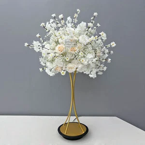 GNW Hot Sale Artificial Flower Centerpieces Wedding Planner Arrangement Garland Decoration Ball Flowers Stand Table Centerpiece