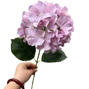 Ivory White Hot Pink Hydrangeas Silk Flower Hydrangea Soft Artificial Wedding Table Centerpiece Bulk for Weddings
