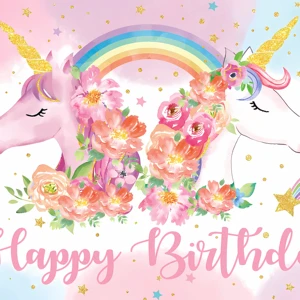 Printed Birthday Party Decoration Hanging Banner Hanging Birthday Banner Decorations for Party Supplies