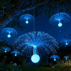 Fiber Optic Jellyfish Garden Light IP65 Waterproof RGB Color Changing for Wedding Restaurant Bar Outdoor Decoration