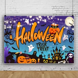 Factory Best Price Custom Full Color Digital Printed Halloween Decoration Wall Hanging Flag Background Backdrop Cloth Banner