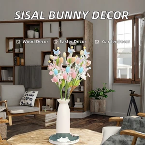 Wholesale DIY Easter Flower Bouquet, Artificial Bunny & Egg Arrangement for Party Table Decor, Customizable Holiday Props