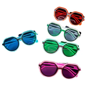 LED Light Glasses for Birthday Parties Music Festival Dancing Durable Plastic EL Cold Light Glasses Glow Party Atmosphere Props