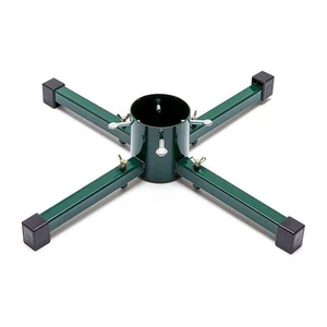 Green Metal Christmas Tree Stand & Holder Eco-Friendly & Durable Customizable Color for Real Trees