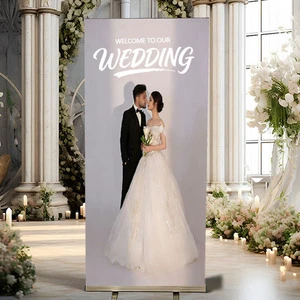 Custom Hotel Business Advertising Poster Wedding Photo Stand Design Printing Wedding Poster Banner Roll up Display