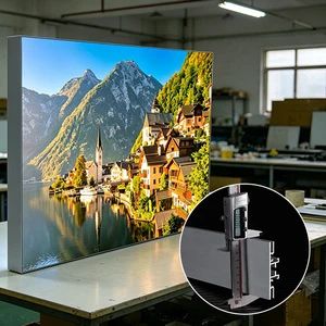 Pull Up Banner With Double Sided Light Box LED Lights Weatherproof 10000 Lumens Matte Photo Frames Ceiling Hanging Display