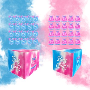 Factory Wholesale Gender Reveals Party Game Props Boys Girls Newborn Baby Supplies Paper Guessing Male Female for Parties