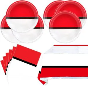 Cartoon Animation Birthday Party Supplies Includes 10 Plates and 20 Napkins and Tablecloth Video Games Themed Party Tableware
