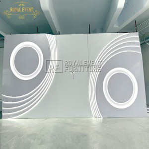New Arrivals Stage Backdrop White Acrylic Wedding Decoration Eventos Event Planners Used Large Wedding Backdrop with Light MOQ