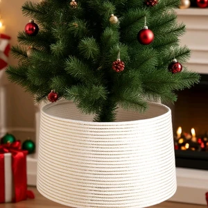 Certified Sustainable 25Y Factory Foldable Collapsible Handmade Cotton Rope Woven Base Stand Cover Christmas Tree Collar