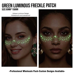 24 Designs Night Glow Luminous Freckle Tattoo Stickers Waterproof Starry Star Face Pea Patch For Music Festivals Rave Parties