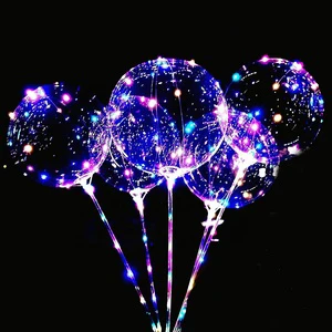 Neon-Glo LED Light-Up BoBo Balloons Set Flashing Handle Party Decorations for Halloween Wedding Graduation New Year for Easter