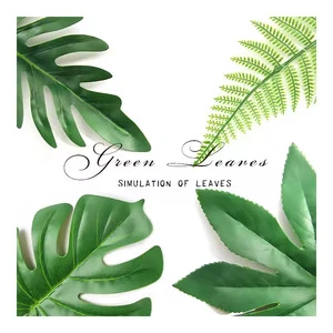 Artificial Tropical Monstera Kwai Palm Tree Leaves Home Garden Decoration Fake Plants Photography Background Plante Artificielle