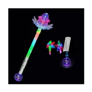 Luckykoo Custom Logo Colorful Mystery LED Light-Up Magic Star Wand Party Supplies for Women & Girls Fun Toy