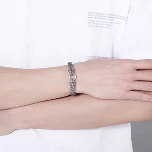 Men's European American Stainless Steel Aggressive Python Head Bracelet Hot Selling Hip-hop Fashion Bangles