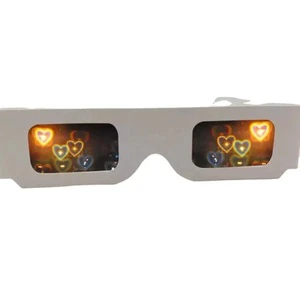 Popular Paper Cardboard Heart Diffraction Glasses Heart Eyewear Party Glasses Shows Heart When Worn