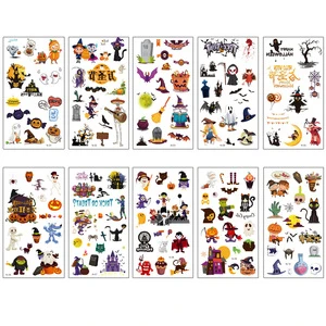 PARTYMENT Cartoon Halloween Cosplay Tattoo Stickers Party Favors for Festival Parties Funny Pumpkin Face Fun Tattoo Stickers